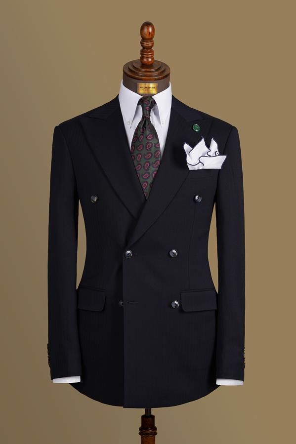 Áo Vest Adam Xanh 2 Hàng Khuy Họa Tiết Herringbone – Av331CQ